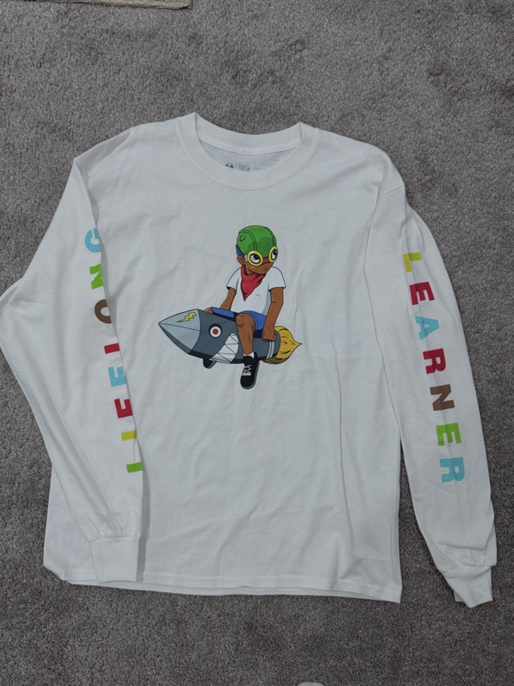 White Graphic Long-Sleeve Men’s -